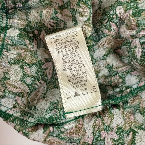 Max Studio Maxi Dress Womens Large Green Floral Strapless Cotton Rayon Blend - Picture 9 of 12